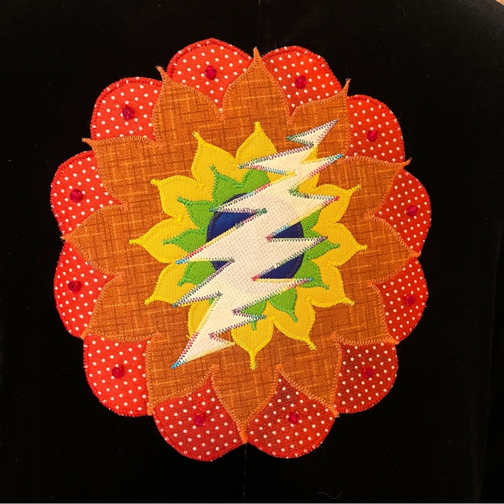 Grateful mandala company dead Stealie syf black velvet bolt chakra rainbow XL